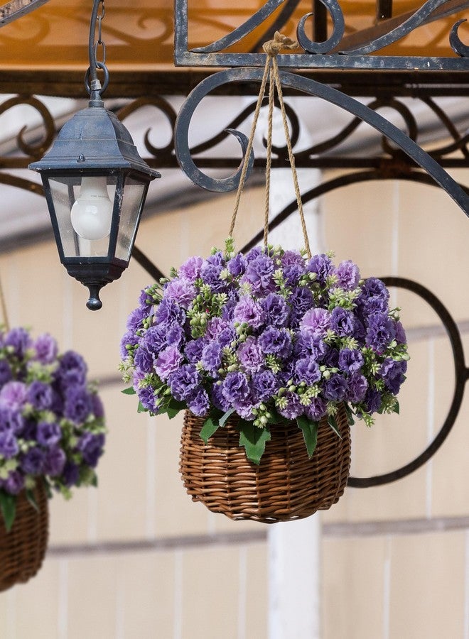 DuHouse Carnation Artificial Flowers,6 Bundles Small Bulk Fake Flower with Stems Silk Carnation Flowers for Home Garden Outdoors Floral Arrangements Wedding Centerpieces Decorations(Purple) - Image 4
